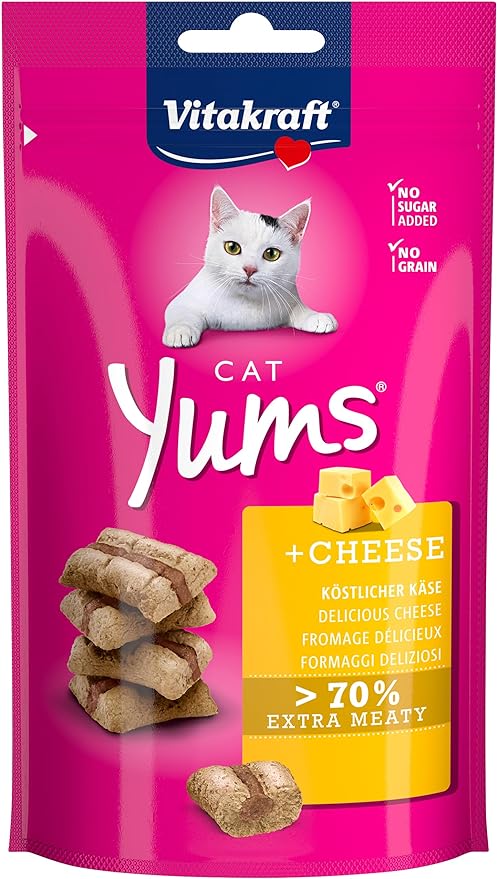 PETLINE Σνακ για Γάτες με Κρέας και Γέμιση Τυριού Cat Yums Vitakraft (40g)