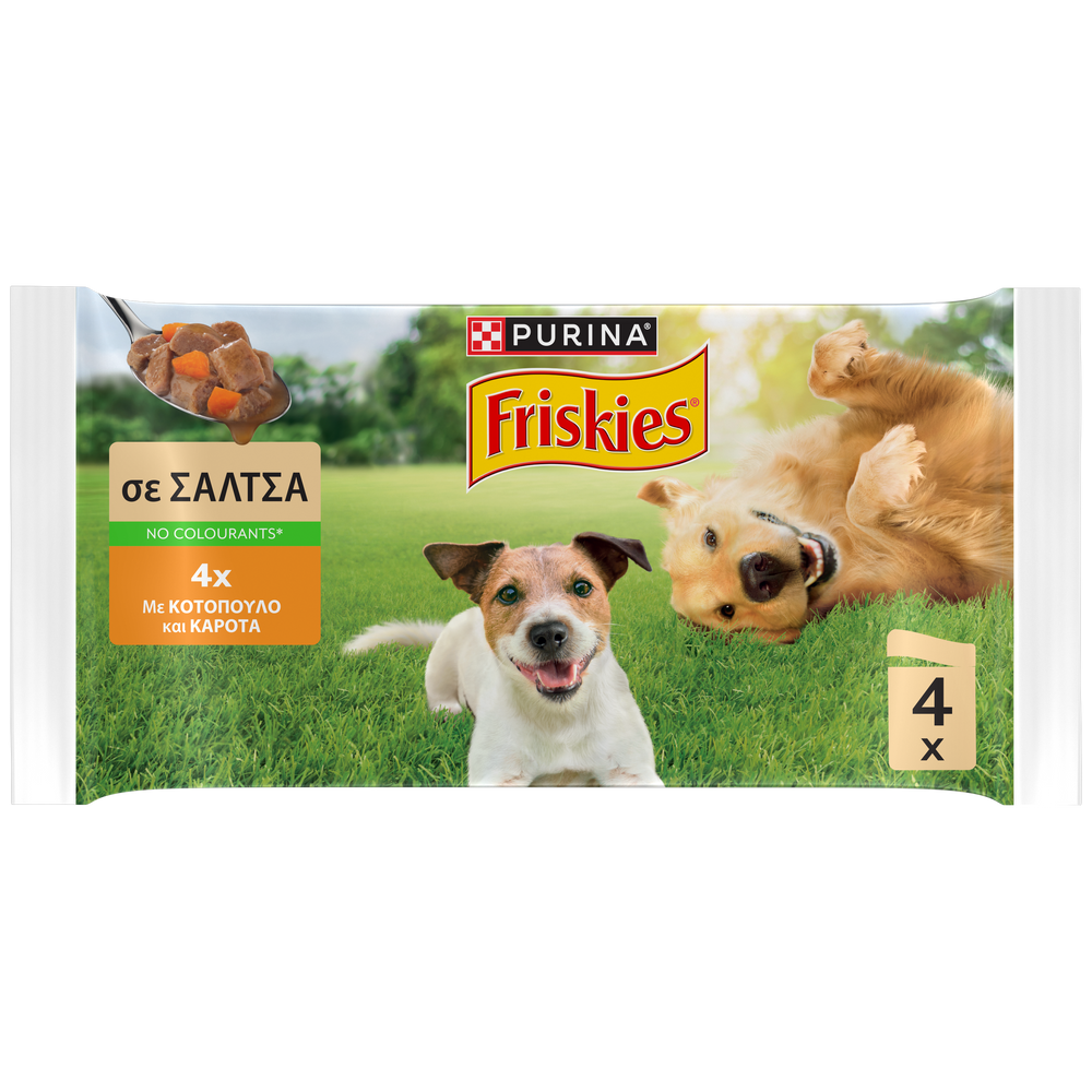 Nestle Τροφή για σκύλους σε Σάλτσα με Κοτόπουλο & Καρότα Friskies (4x85g)
