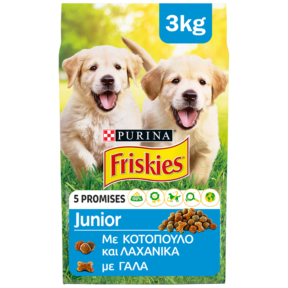 Ξηρά Τροφή Junior Κοτόπουλο Γάλα και Λαχανικά Friskies (3 Κg)