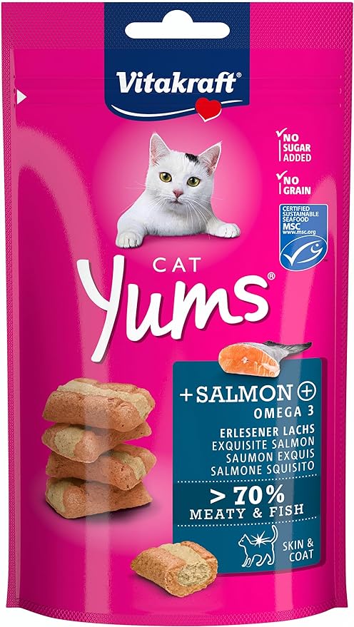 PETLINE Σνακ για Γάτες με Κρέας και Σολωμό Cat Yums Vitakraft (40g)