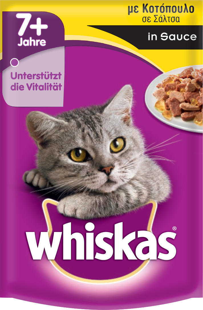 Τροφή για γάτες Senior με Κοτόπουλο σε σάλτσα Freshpack Whiskas (100 g)