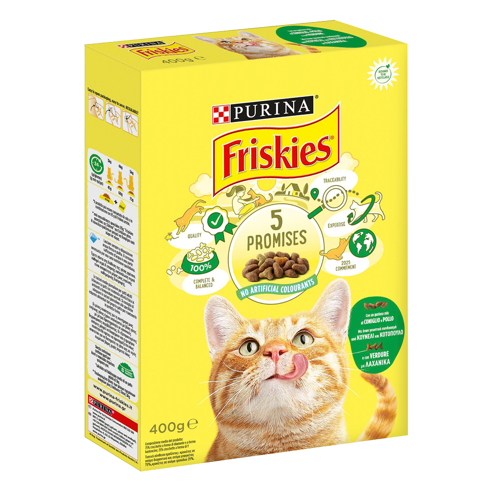 Nestle Ξηρά Τροφή για Γάτες Κουνέλι Κοτόπουλο και Λαχανικά Friskies (400 g)
