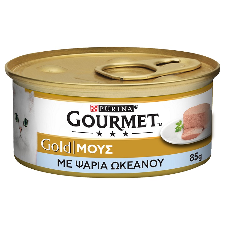 Τροφή Μους για Γάτες με Ψάρια του Ωκεανού Gourmet Gold (85g)