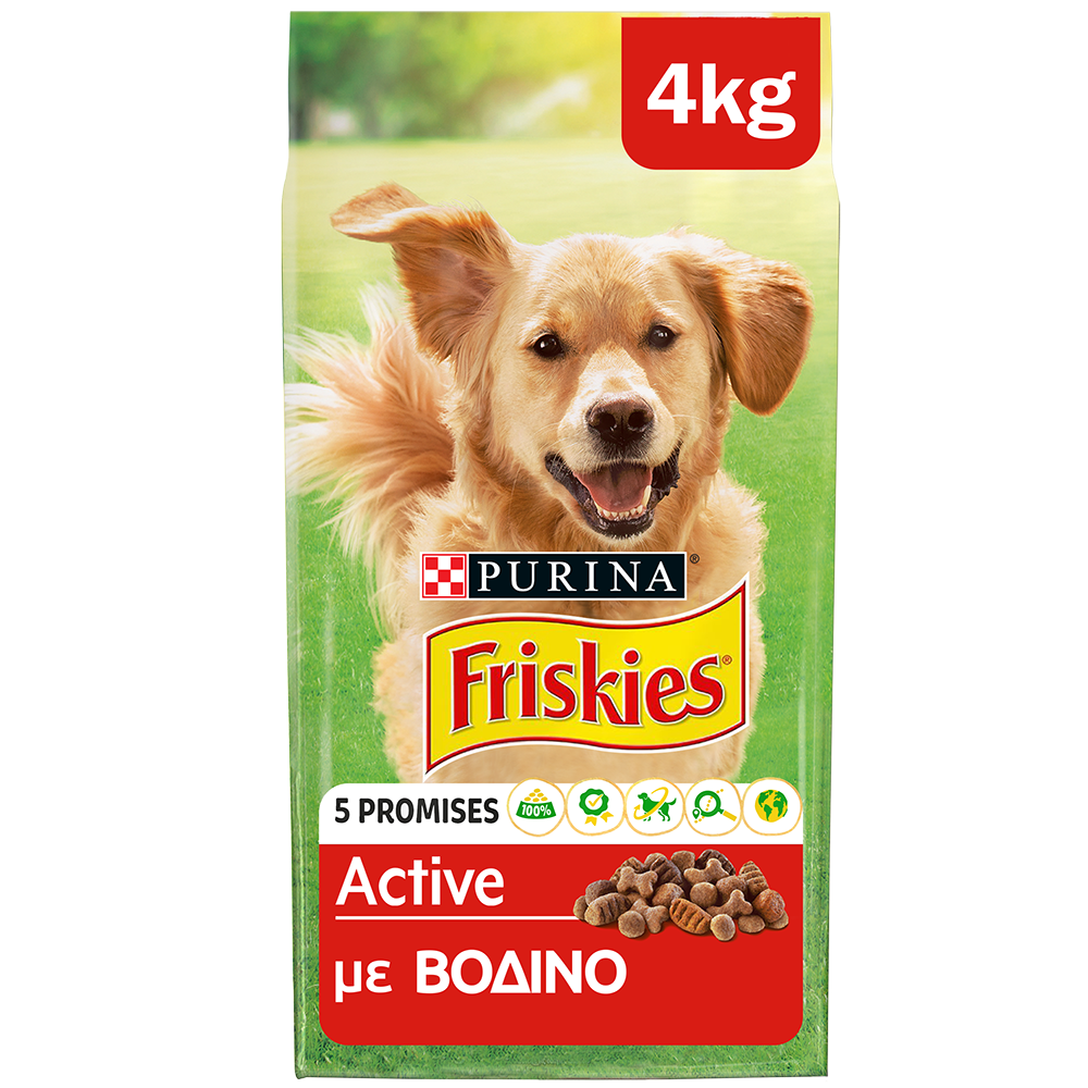 Ξηρά Τροφή με Βoδινό Friskies Active (4 Κg)