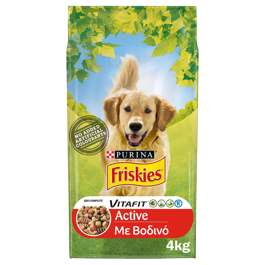 Ξηρά Τροφή με Βoδινό Friskies Active (4 Κg)