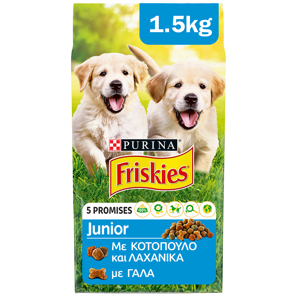 Ξηρά Τροφή Junior Κοτόπουλο Γάλα και Λαχανικά Friskies (1,5kg)