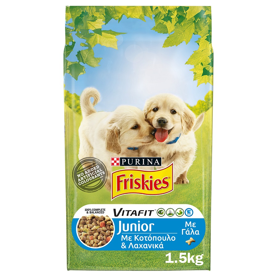 Ξηρά Τροφή Junior Κοτόπουλο Γάλα και Λαχανικά Friskies (1,5kg)