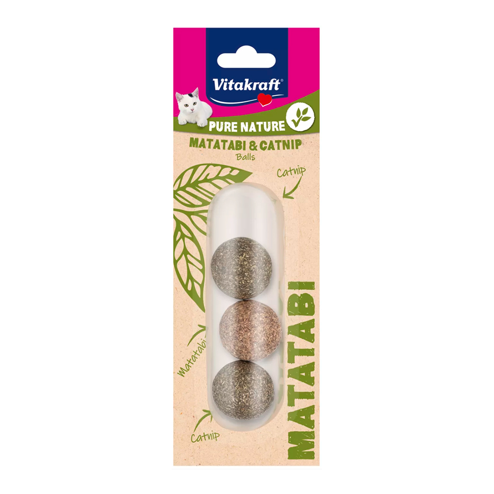 PETLINE Μπάλες με Matatabi και Catnip Vitakraft (3τεμ)
