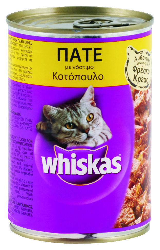 Mars Τροφή για γάτες με Κοτόπουλο Πατέ Whiskas (400 g)