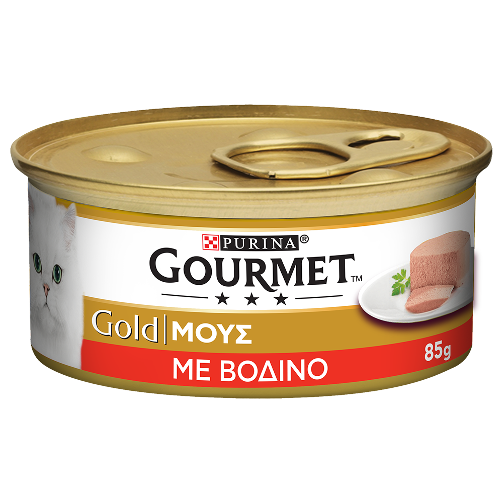 Τροφή Μους για Γάτες με Βοδινό Gourmet Gold (85g)