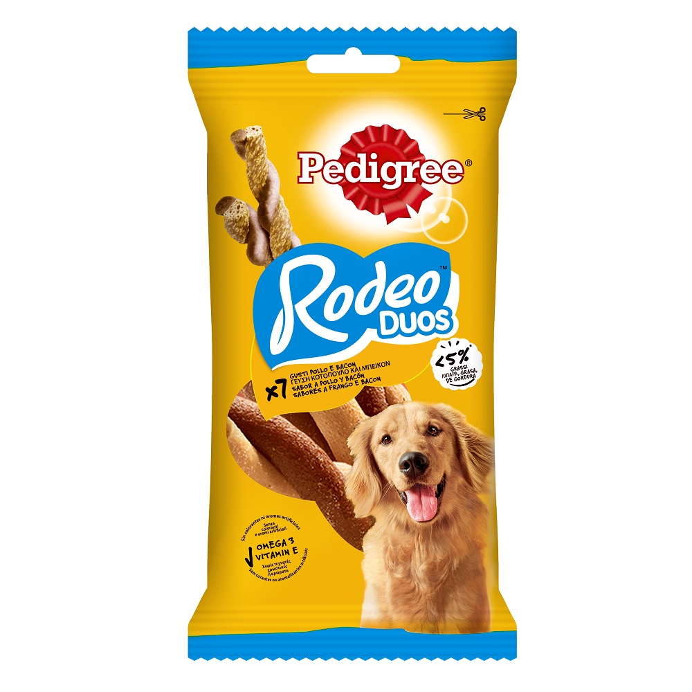 Mars Σνακ για σκύλους Rodeo Duos με Κοτόπουλο και Μπεϊκόν Pedigree 7 τεμ (123 γρ)