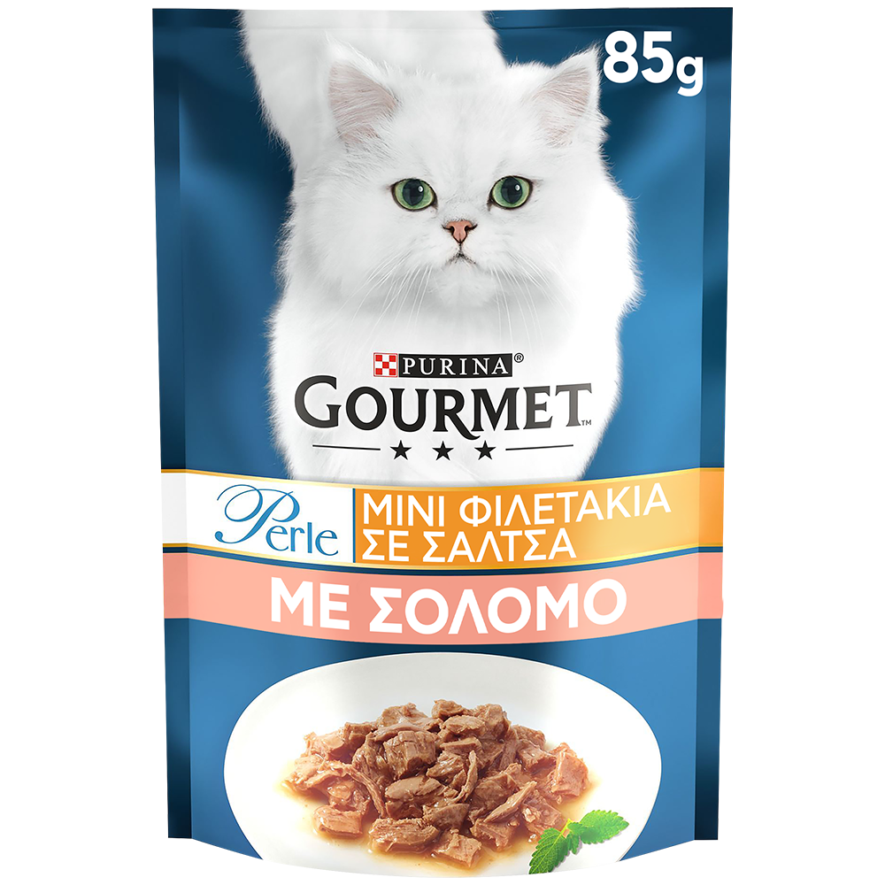 Nestle Τροφή για γάτες Φιλετάκια με Σολομό Gourmet Perle (85g)