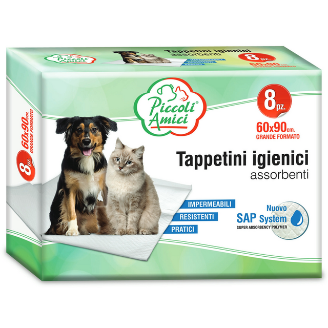 PETLINE Πάνες Υγιεινής για Ζωάκια 60x90εκ Piccoli Amici (8τεμ)