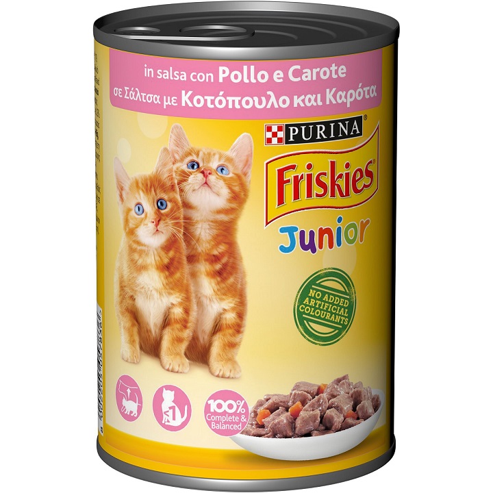 Τροφή για Γάτες Junior Κοτόπουλο και Καρότα Friskies (400 g)