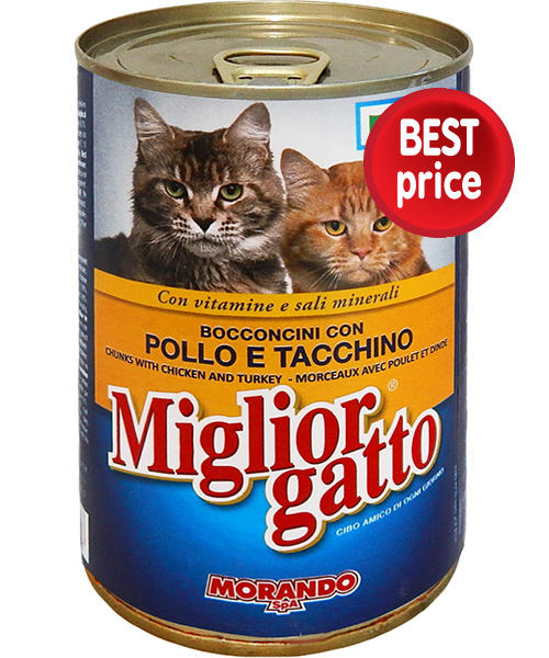 Κονσέρβα Γάτας με Κοτόπουλο-Γαλοπούλα Miglior (405g)