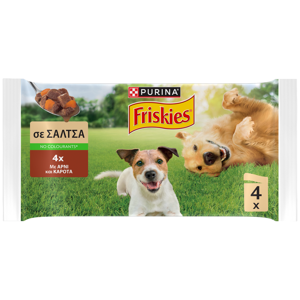 Nestle Τροφή για σκύλους σε Σάλτσα με Αρνί & Καρότα Friskies (4x85g)