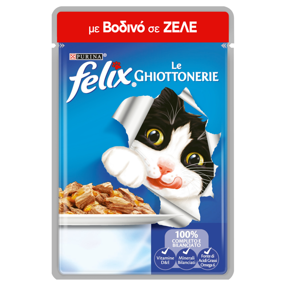Τροφή για γάτες με Βοδινό Felix (85g)