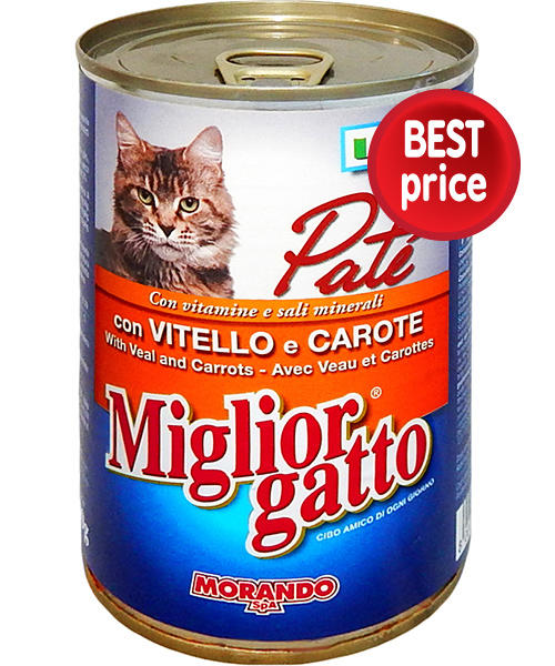 Κονσέρβα Γάτας Πατέ με Μοσχάρι-Καρότο Miglior (400g)