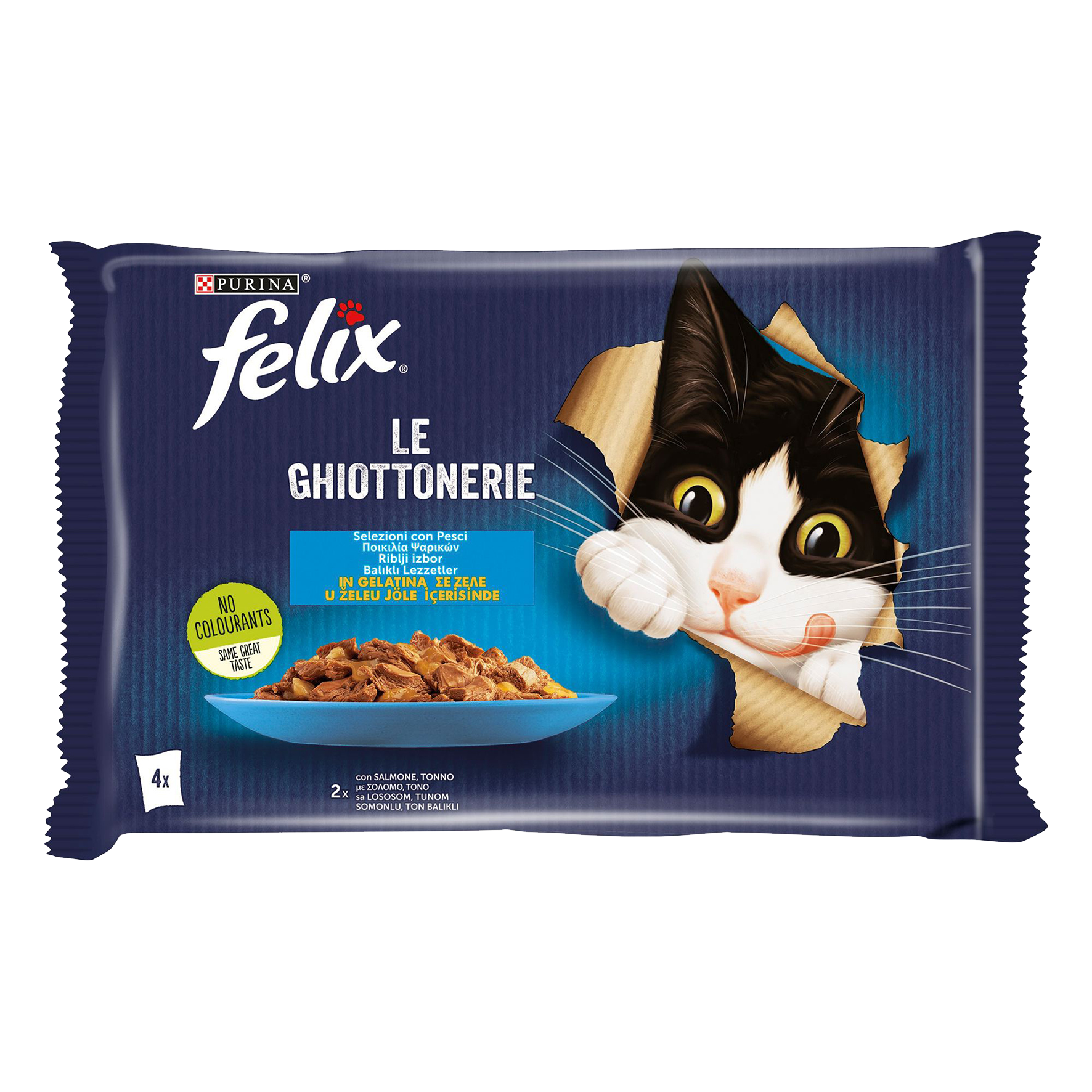 Τροφή για γάτες με Σολομό & Τόνο σε Ζελέ Felix Agail (4x85g)