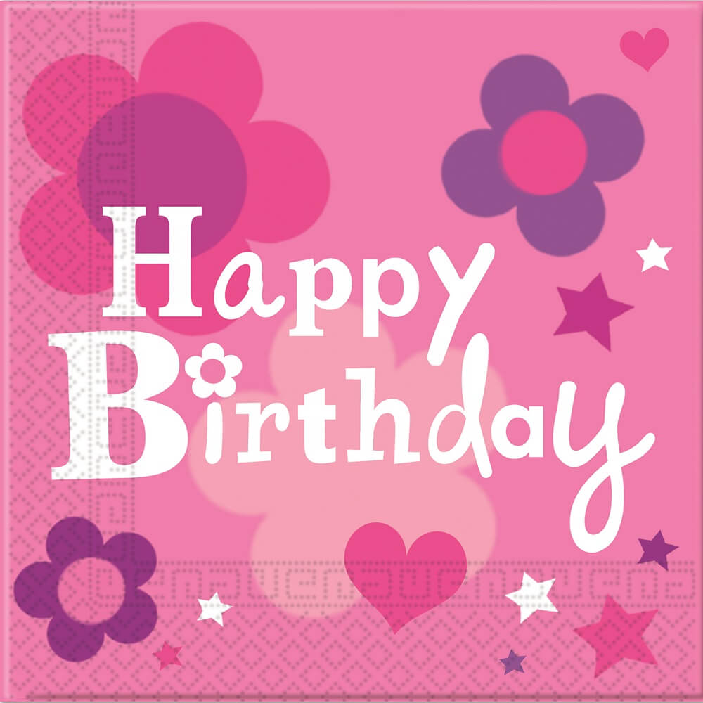 Χαρτοπετσέτες Happy Birthday Girl (20 τεμ)