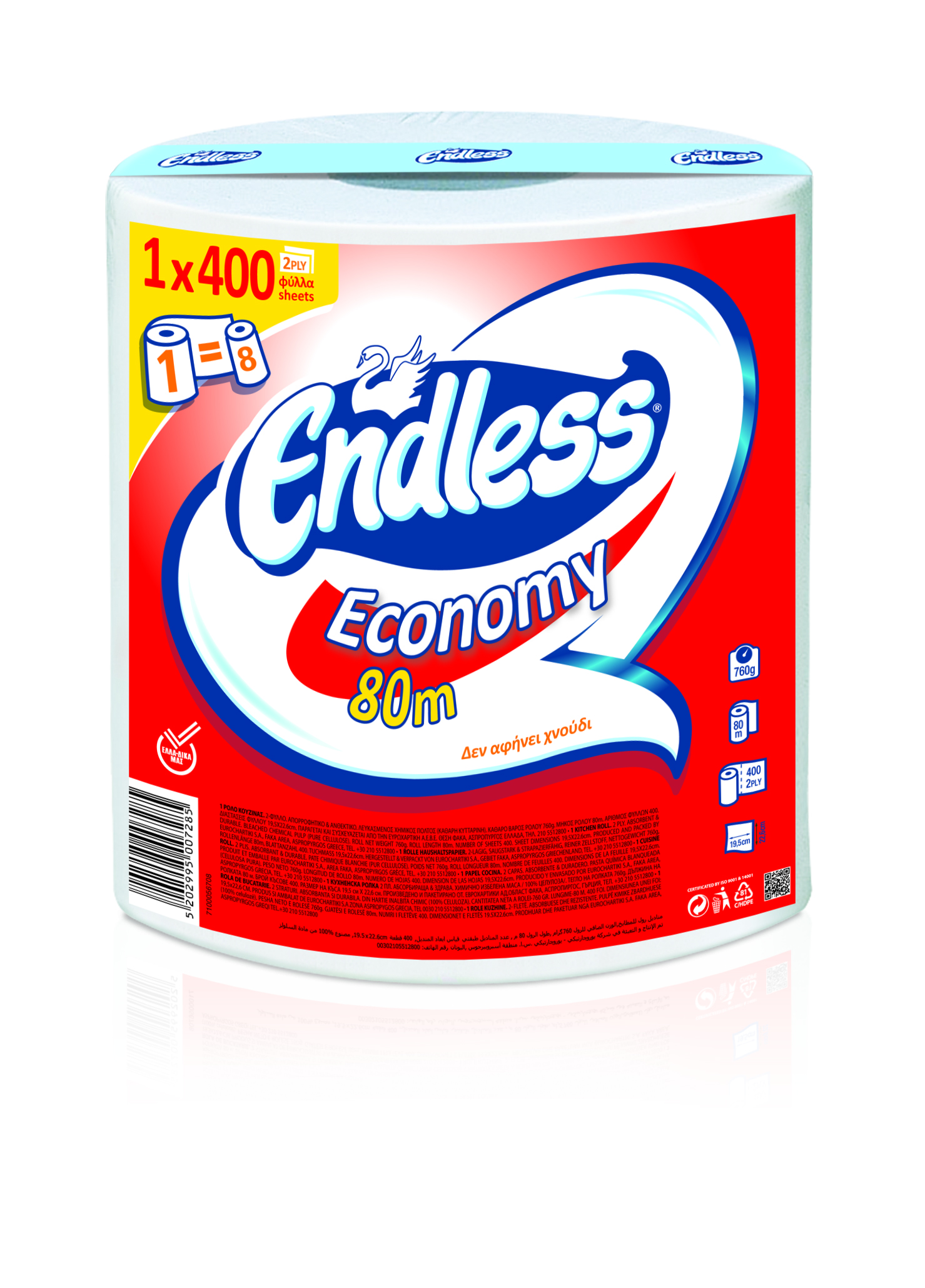 Ρολό Κουζίνας 2φύλλο Economy Endless (760g)