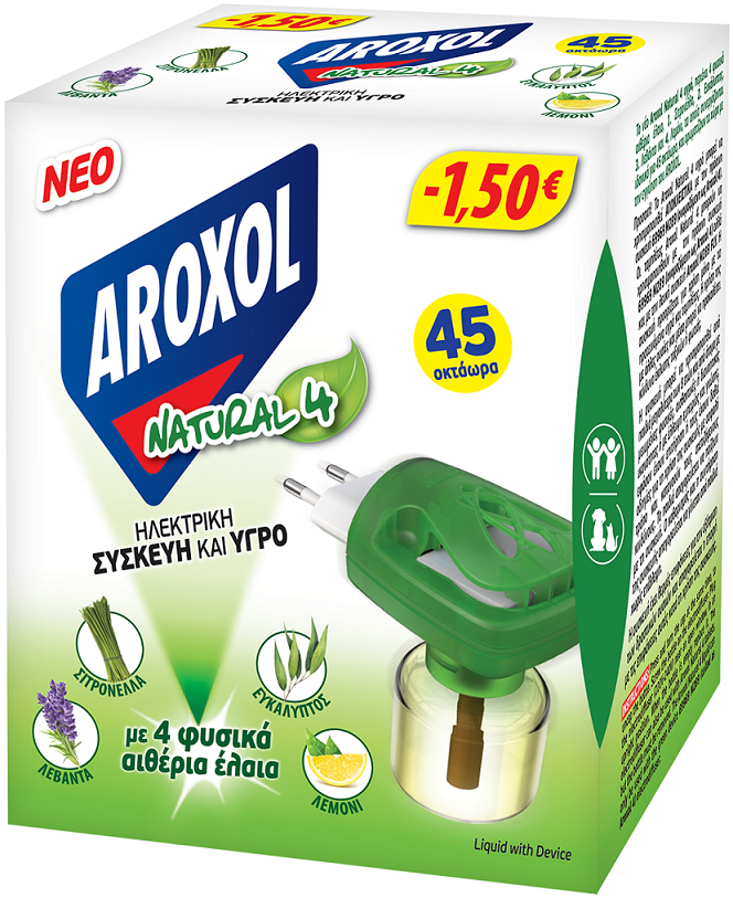 Υγρό Απωθητικό σετ “Natural 4” Aroxol -1.5€