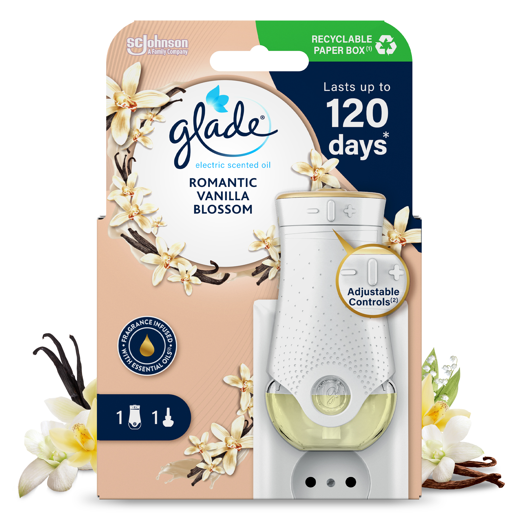 SC Johnson Αρωματική Ηλεκτρική Συσκευή Romantic Vanilla Blossom Scented Oil Glade (20 ml)