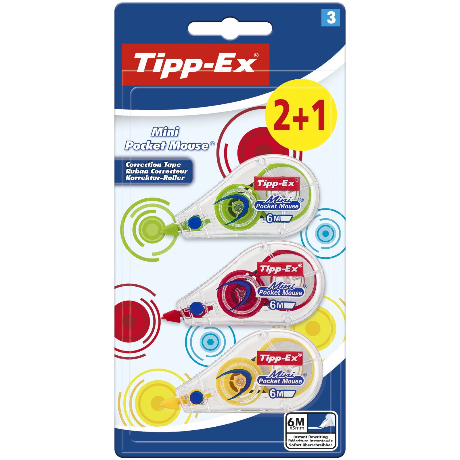Tipp-Ex Roller correcteur Easy Correct, set de 2 + 1 gratuit