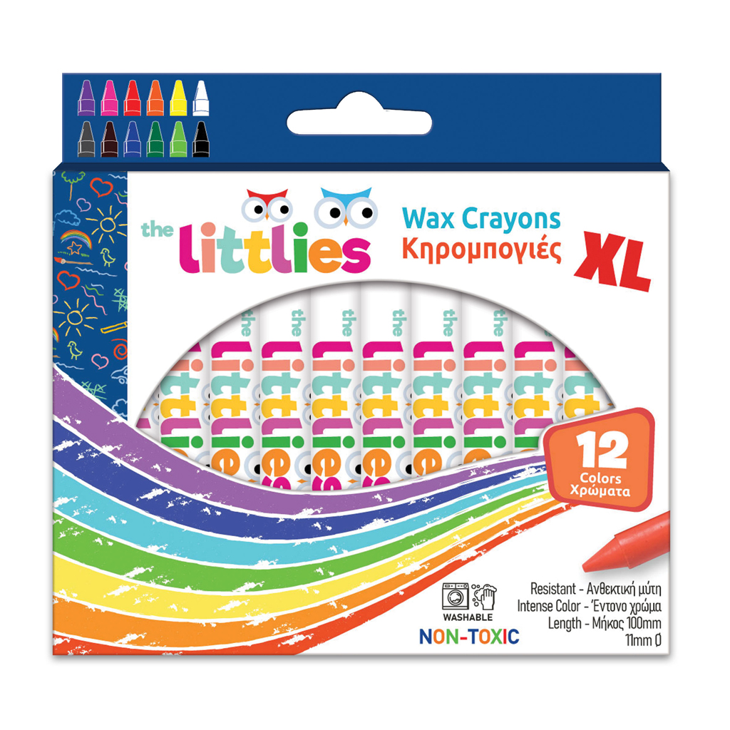 Διακάκης Κηρομπογιές Χοντρές 12 Χρώματα The Littlies (1τεμ)