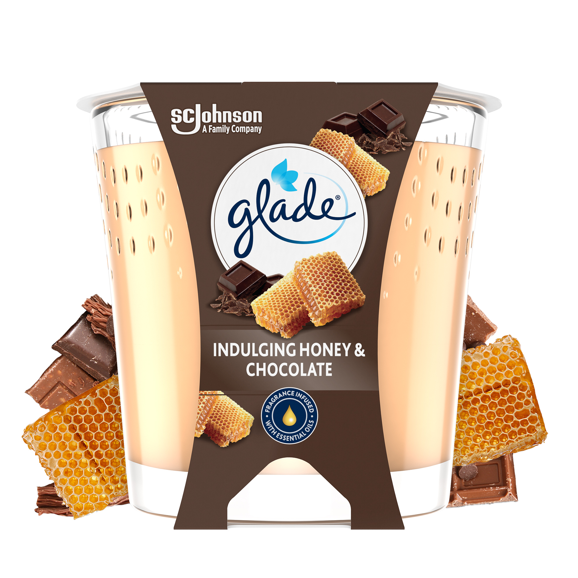 SC Johnson Αρωματικό Χώρου σε μορφή Στερεού Κεριού Honey &Chocolate Glade (112g)