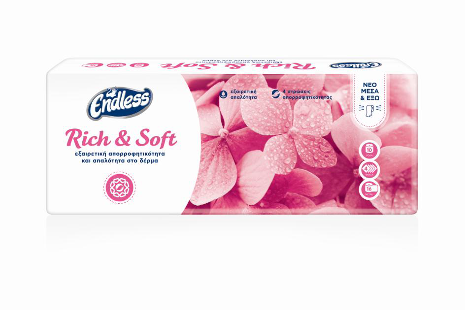 Χαρτί Υγείας 4φυλλο Rich & Soft Endless (10 ρολά *105g)