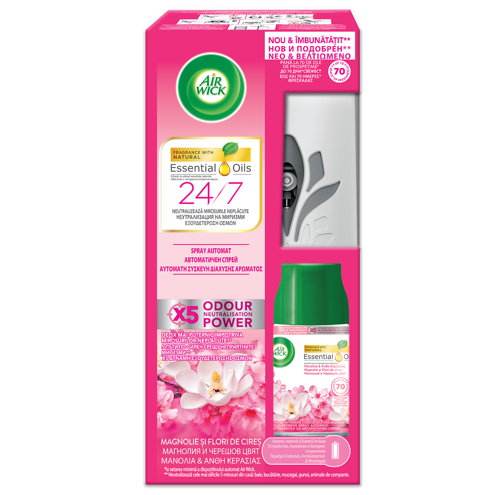 Συσκευή με Αρωματικό Χώρου Freshmatic Max Magnolia & Cherry Blossom Delight Airwick (250 ml)