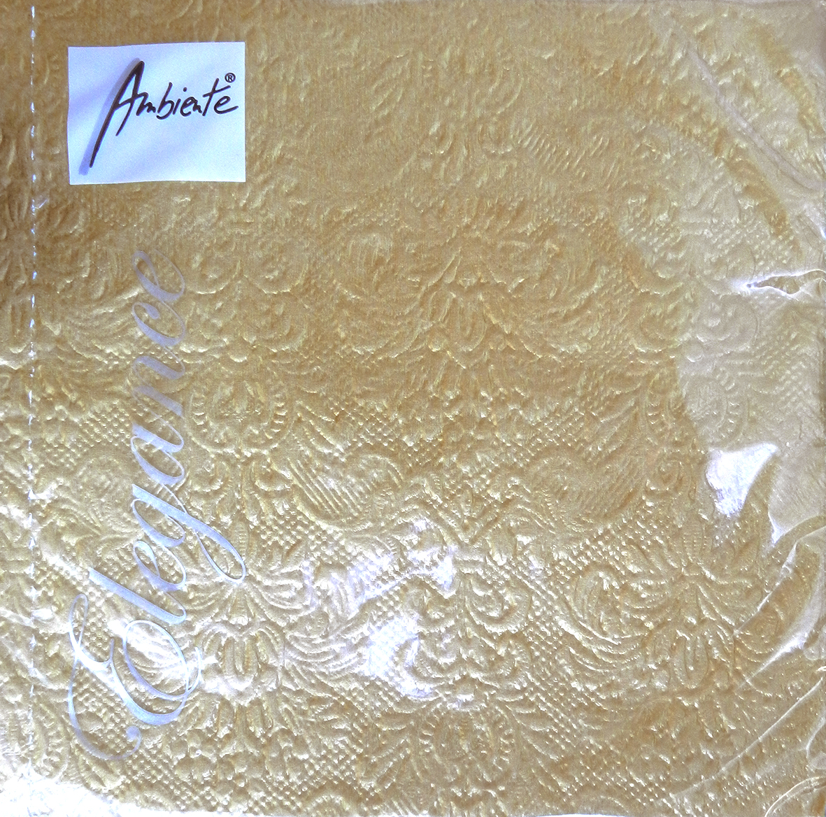 Gialpis Χαρτοπετσέτες μεσαίες Ανάγλυφες Elegance Gold 3φυλλες 33x33cm Ambiente (20τεμ)