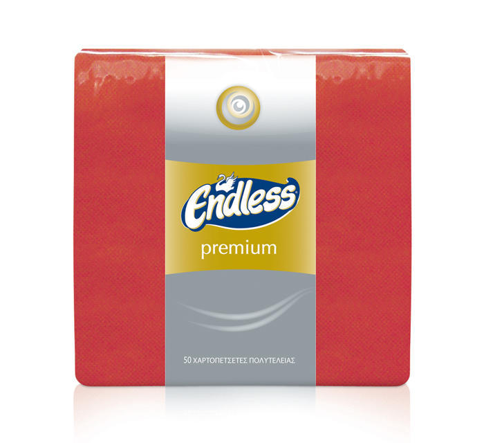 Χαρτοπετσέτες Premium Κόκκινες Endless (185g-50 φύλλα)