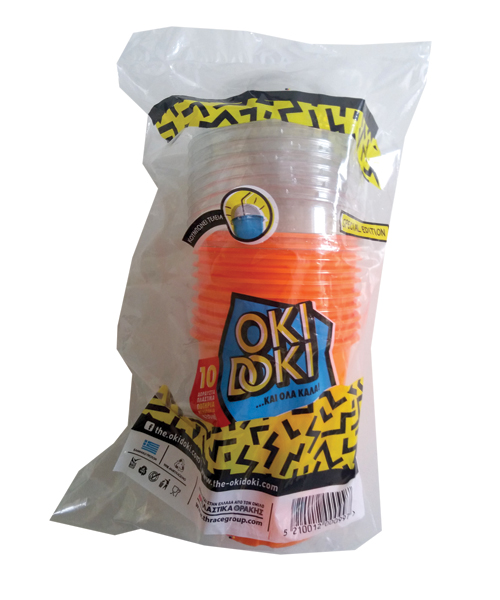 Σετ ποτήρια και καπάκια πορτοκαλί Tick your Mood Oki Doki 430ml (10 σετ)