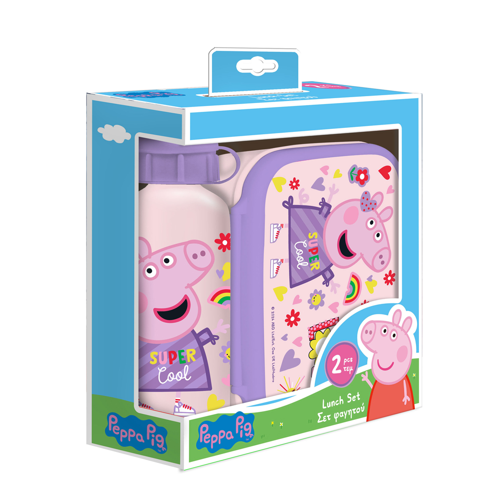 Διακάκης Σετ Φαγητού Αλουμινίου Peppa Pig Φαγητοδοχείο (800ml) και Παγούρι (500ml) (1 τεμ)