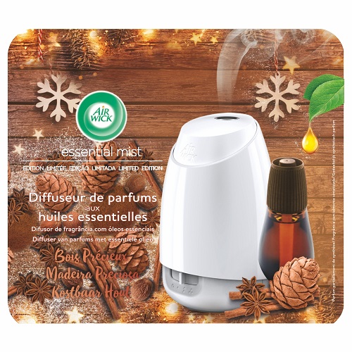 Συσκευή Essential Mist & Ανταλλακτικό με άρωμα Σανδαλόξυλο, Κεχριμπάρι & Μπαχαρικά Airwick (20 ml) -5€