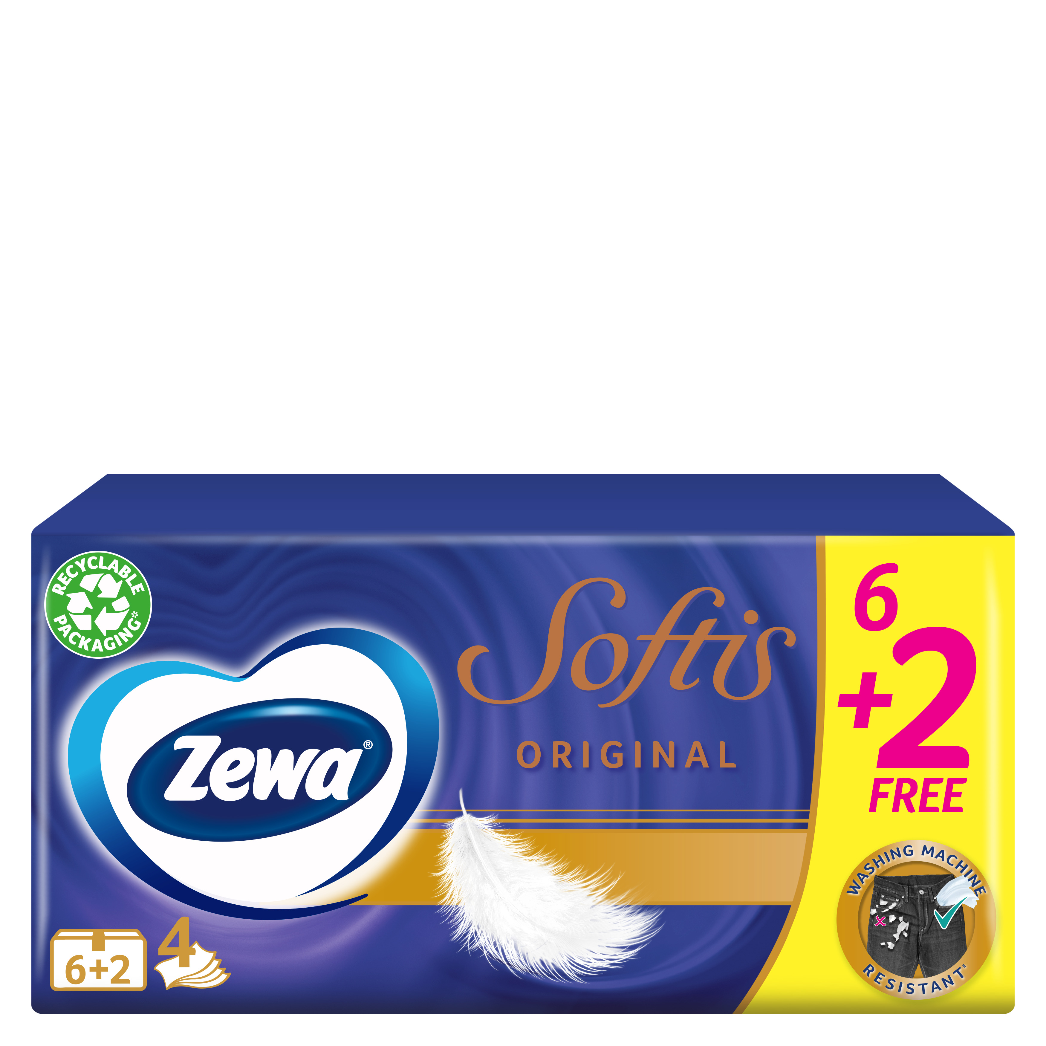 Χαρτομάντηλα Τσέπης Softis Zewa (6+2 Δώρο)