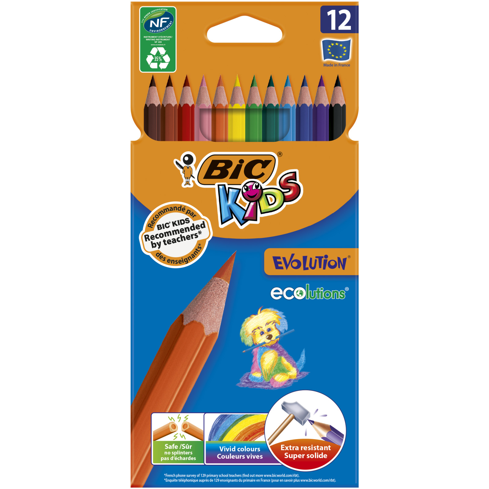 Bic Μολύβια Ζωγραφικής Bic Kids Evolution ECOlutions (12 τεμ)