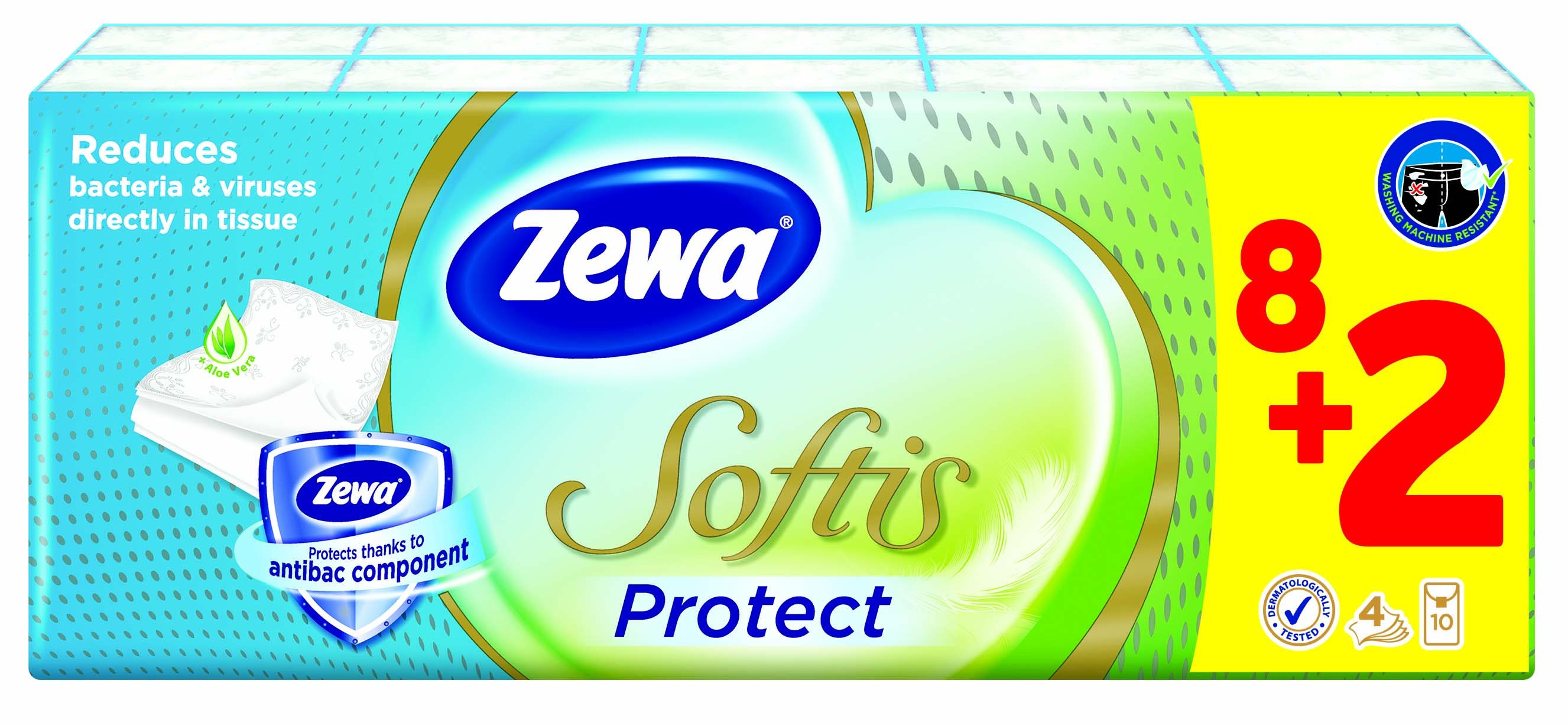 Χαρτομάντηλα Τσέπης Soft Protect Zewa (8 πακέτα) +2 Δώρο