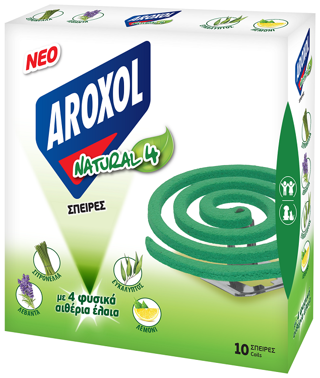 Αντικουνουπικές Σπείρες Natural 4 Aroxol (10 τεμ)