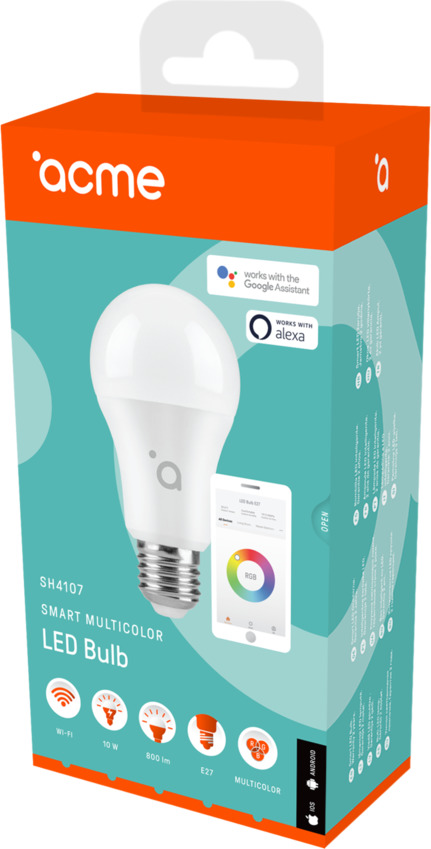 Λάμπα WiFi Smart Multicolor Led Α60 10W Acme (1 τμχ)