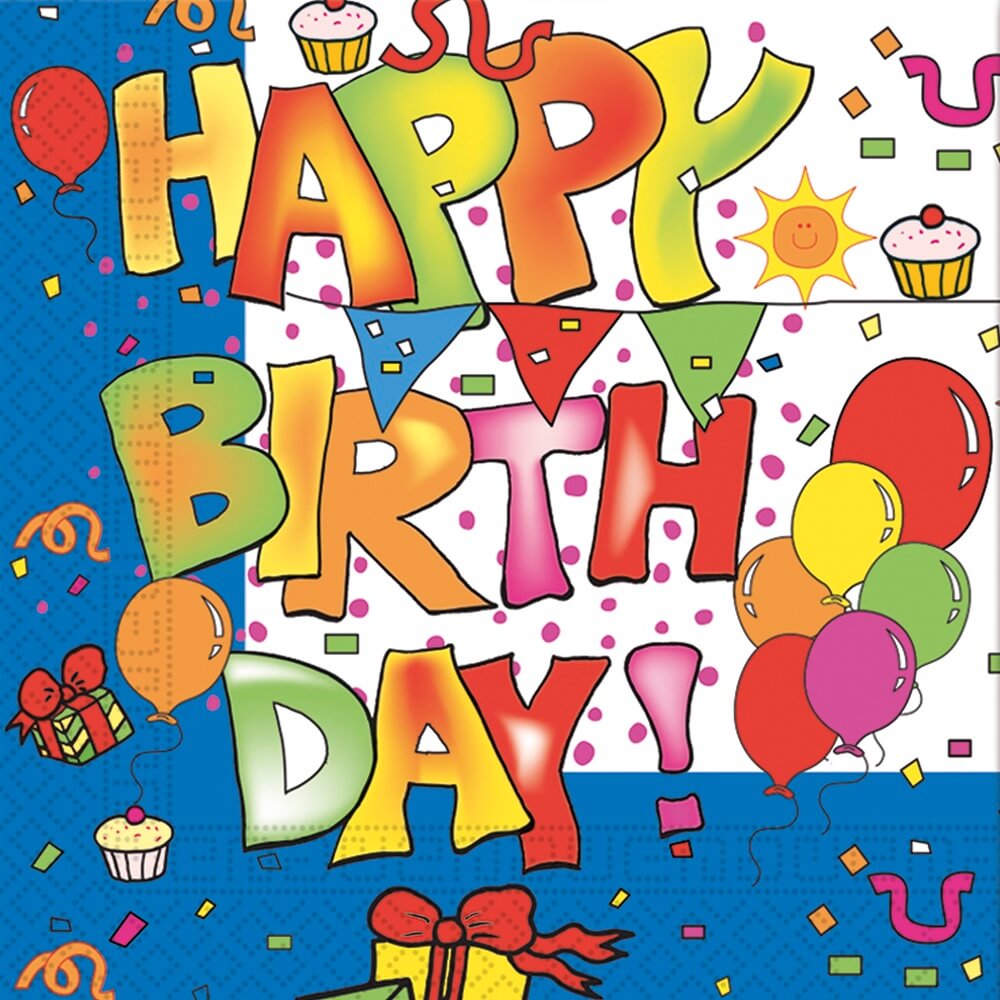 Χαρτοπετσέτες Happy Birthday (20 τεμ)