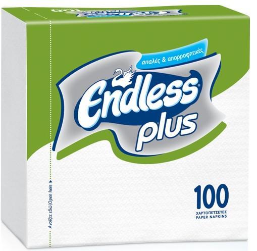 Χαρτοπετσέτες Plus Λευκές Endless (142g-100 τεμ)