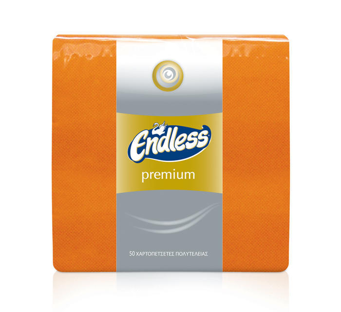 Χαρτοπετσέτες Premium Πορτοκαλί Endless (185g-50 φύλλα)