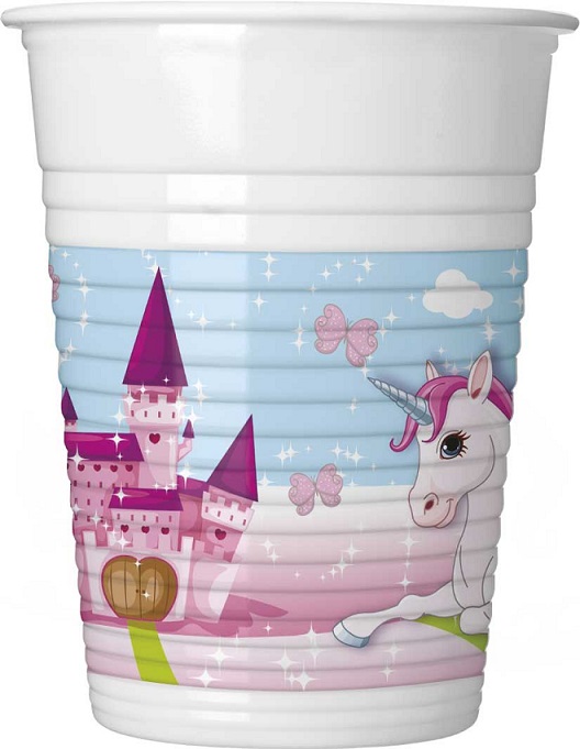 Ποτήρια Πλαστικά Unicorn 200ml (8 τεμ)