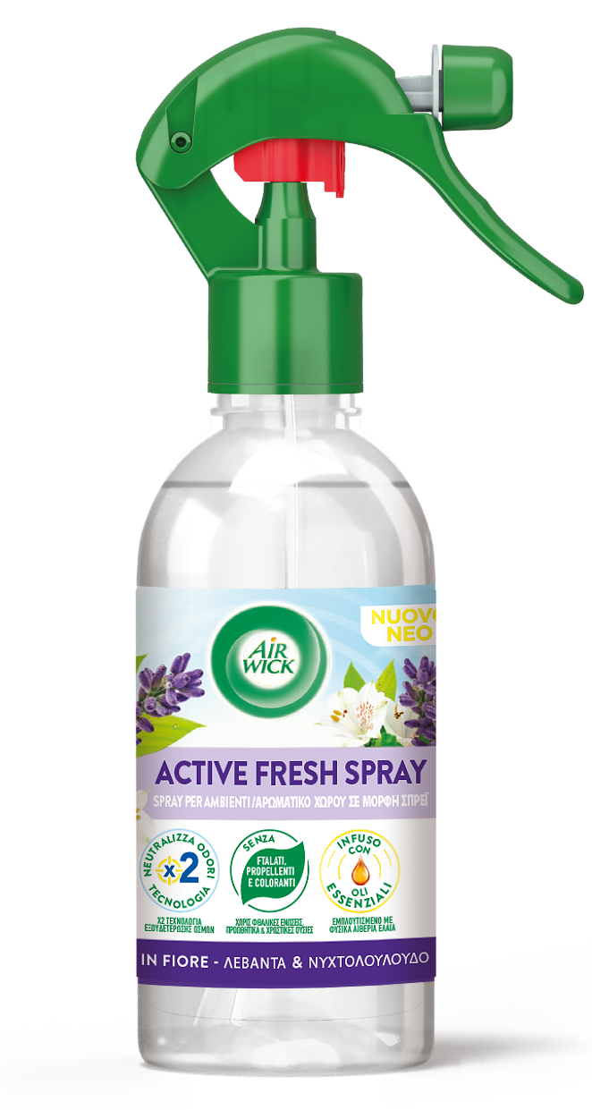 Reckitt Benckiser Αρωματικό χώρου Active Fresh Spray με άρωμα Λεβάντα & Νυχτολούλουδο Airwick (237ml)