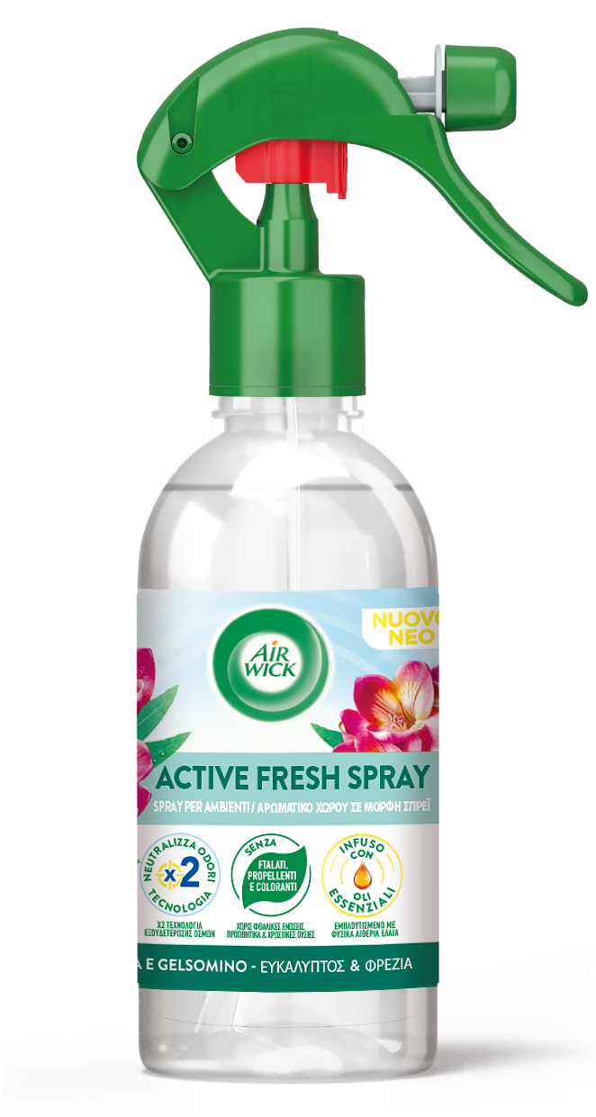 Reckitt Benckiser Αρωματικό χώρου Active Fresh Spray με άρωμα Ευκάλυπτος & Φρέζια Airwick (237ml)