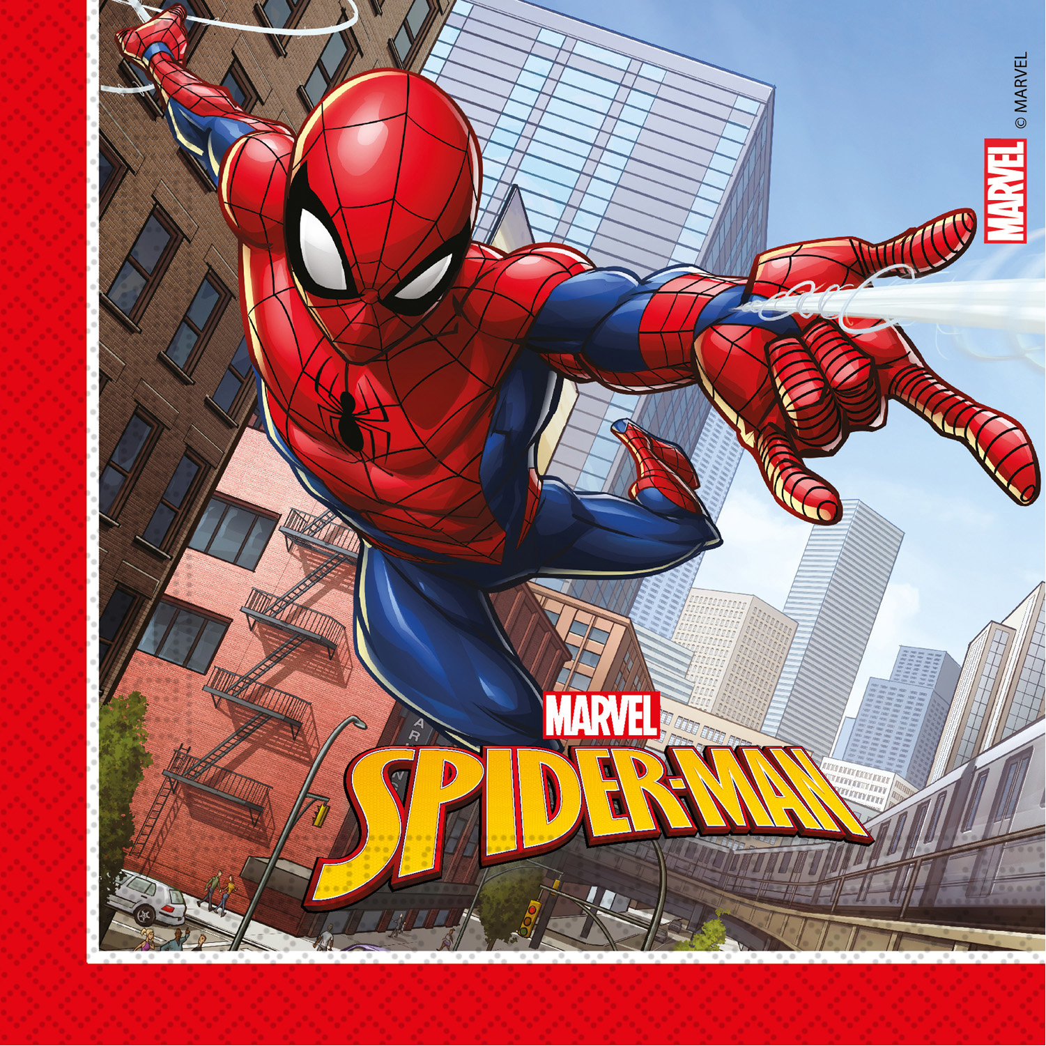 Procos Χαρτοπετσέτες 2φυλλες Μεσαίες 33x33cm Spiderman Crime Fighter Decorata (20τεμ)
