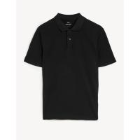 Black 100 Cotton Pique Polo Shirt L Marks Spencer